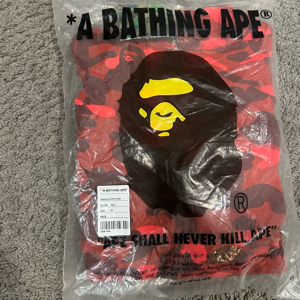 A Bathing Ape Red Camo hoodie